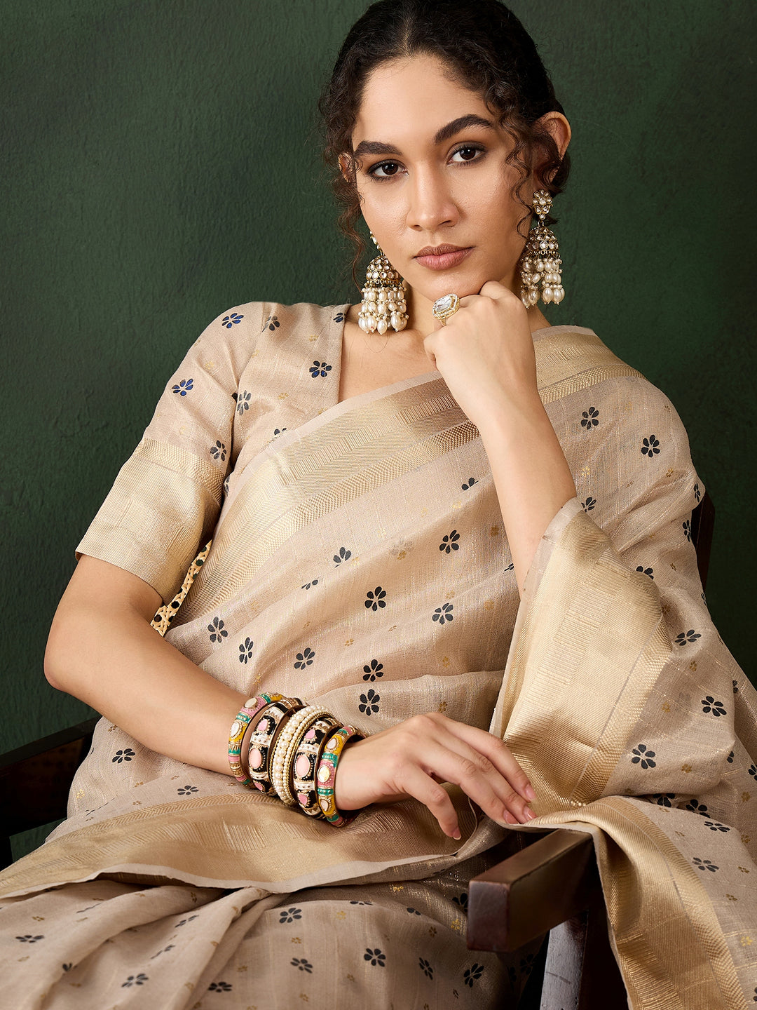 Breathtaking Khadi Organza Saree with | A Graceful Addition to Your Wardrobe