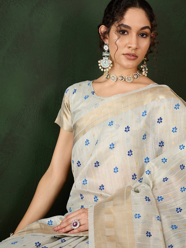 Breathtaking Khadi Organza Saree with | A Graceful Addition to Your Wardrobe