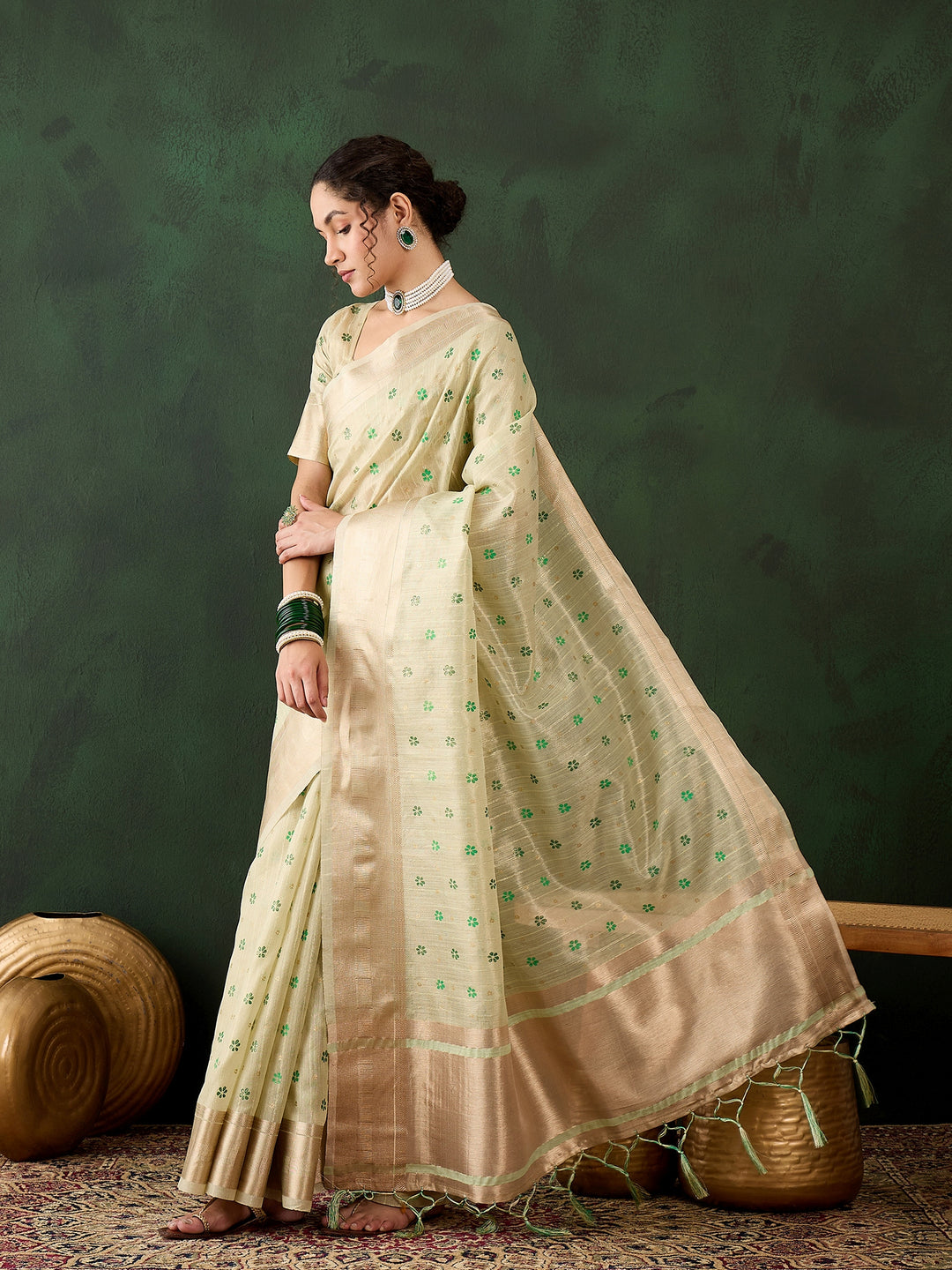 Breathtaking Khadi Organza Saree with | A Graceful Addition to Your Wardrobe