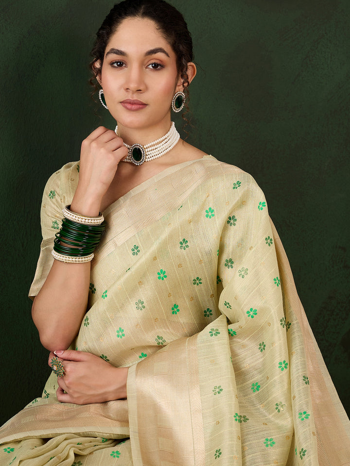 Breathtaking Khadi Organza Saree with | A Graceful Addition to Your Wardrobe