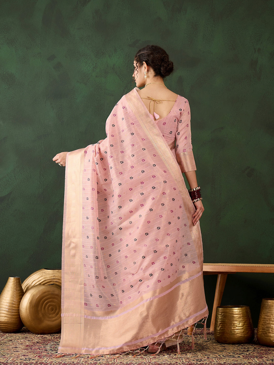 Breathtaking Khadi Organza Saree with | A Graceful Addition to Your Wardrobe