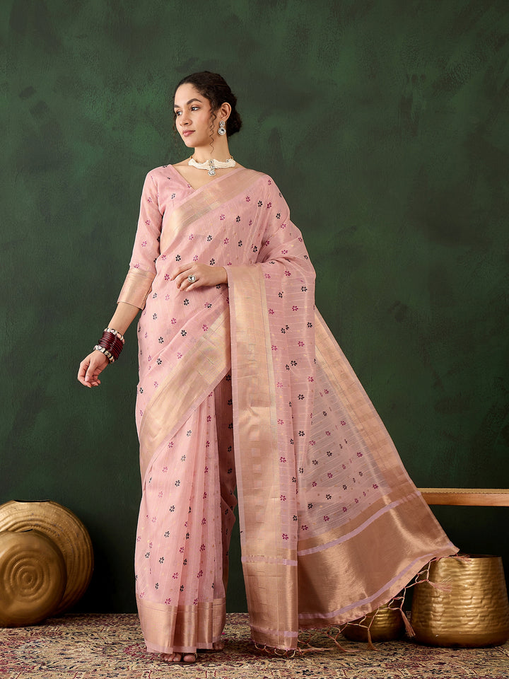 Breathtaking Khadi Organza Saree with | A Graceful Addition to Your Wardrobe