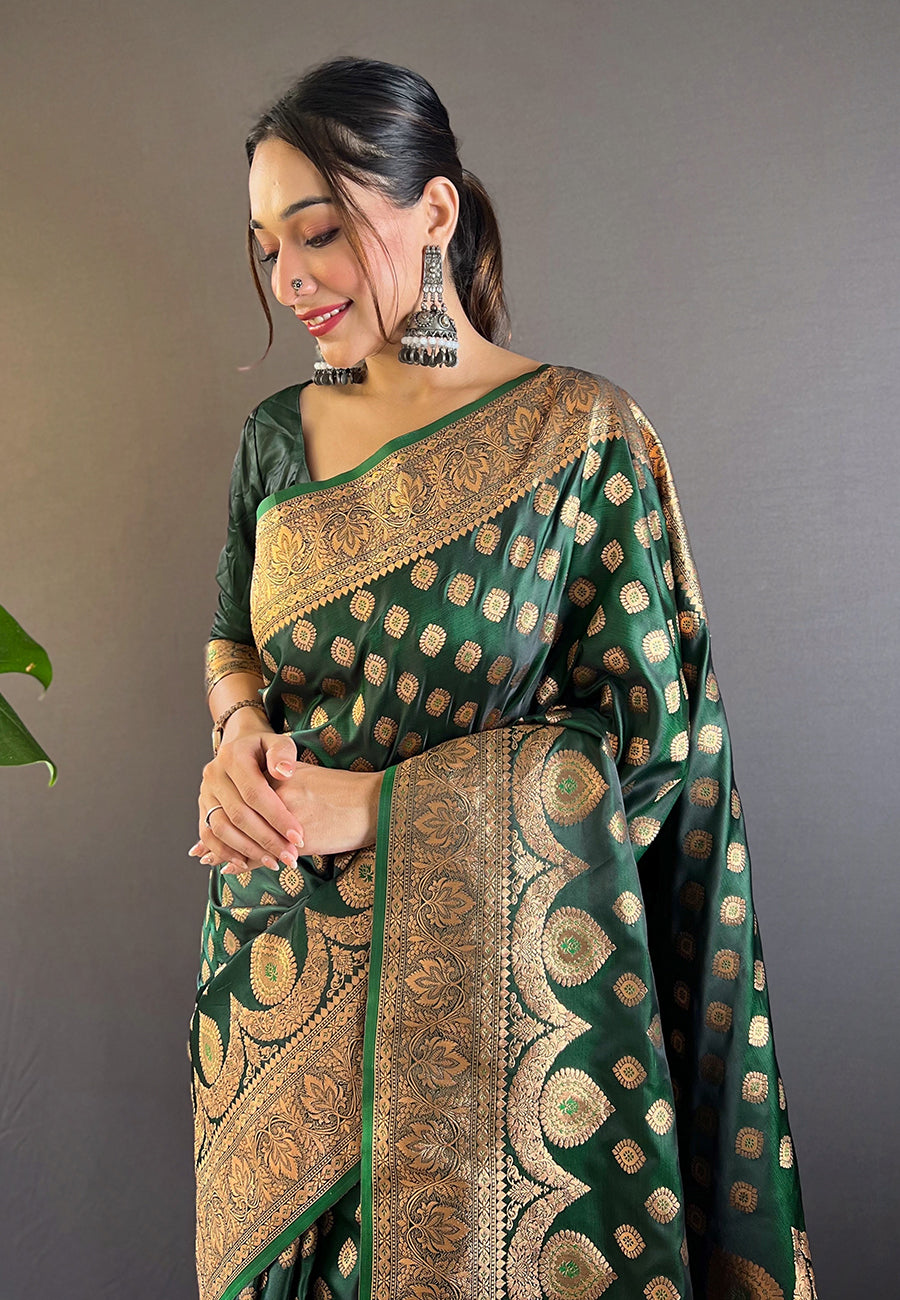 Luxurious Banarasi Satin Silk Saree with | A Stylish and Sophisticated Choice