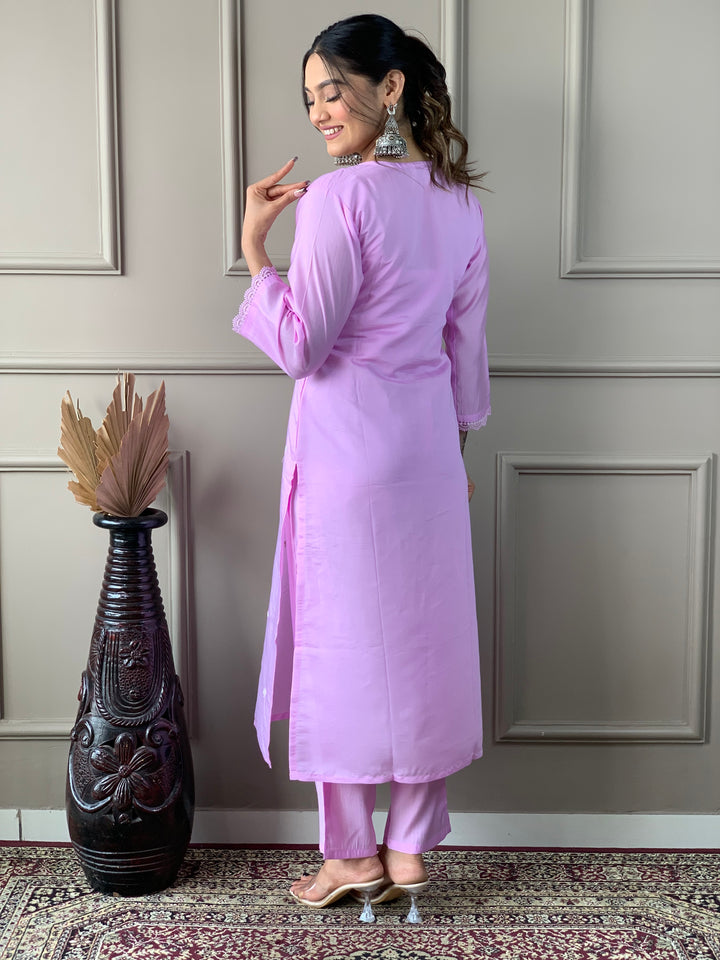 Elegant Pink Viscose Chanderi Salwar Kameez | Traditional Indian Wear for Women