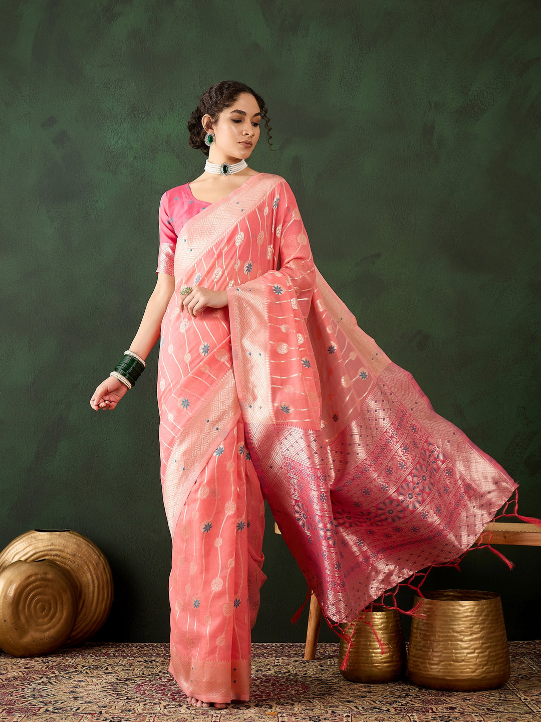 Radiant Poly Cotton Saree with | A Graceful Addition to Your Wardrobe