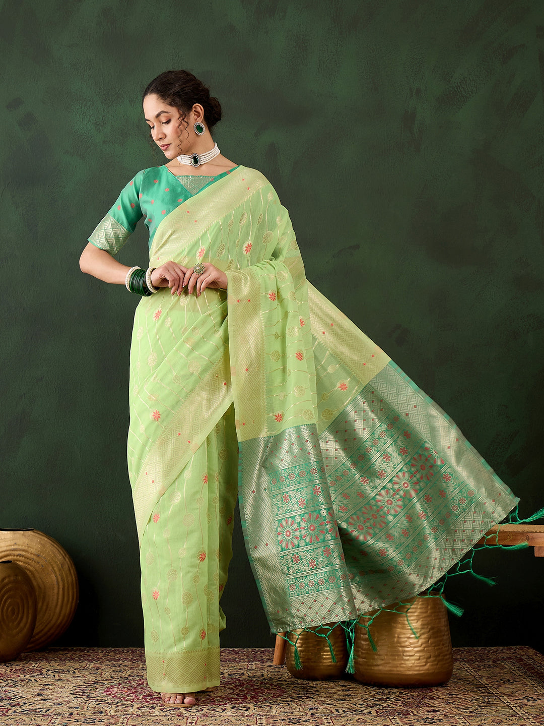 Radiant Poly Cotton Saree with | A Graceful Addition to Your Wardrobe