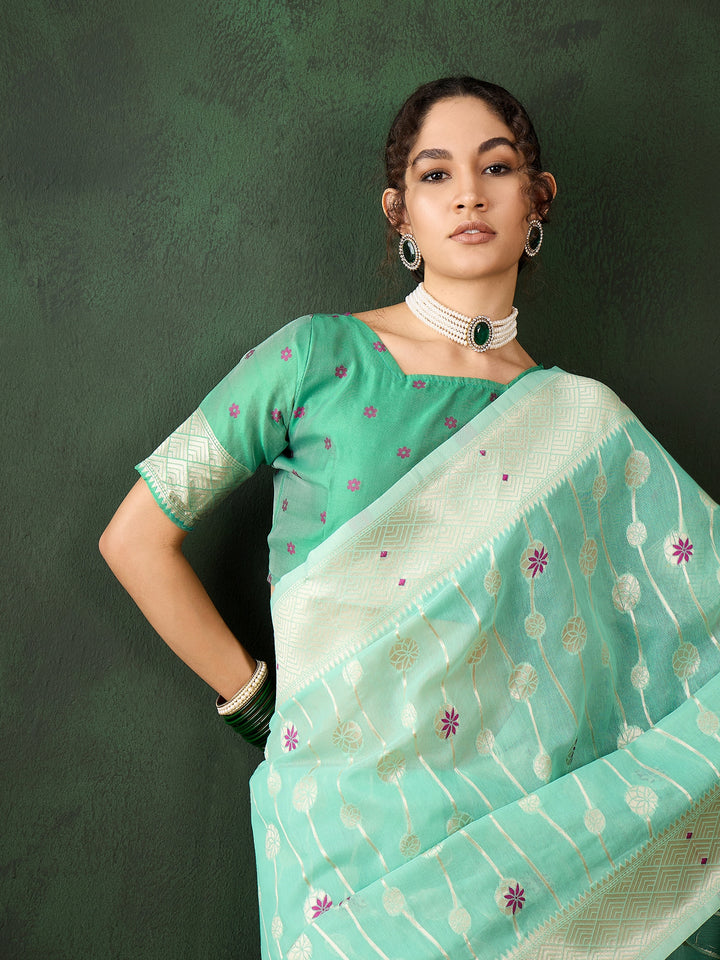 Radiant Poly Cotton Saree with | A Graceful Addition to Your Wardrobe