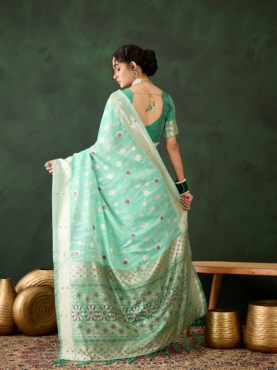 Radiant Poly Cotton Saree with | A Graceful Addition to Your Wardrobe