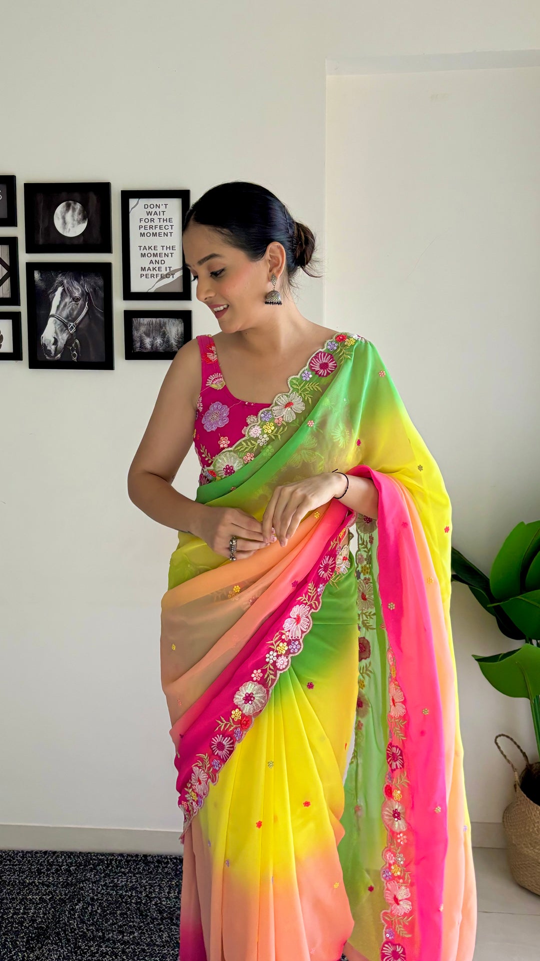 Stunning Faux Georgette Saree with | An Exclusive Designer Masterpiece