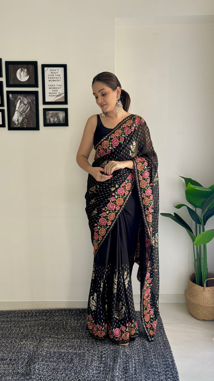 Stunning Georgette Saree with | Crafted for Timeless Elegance