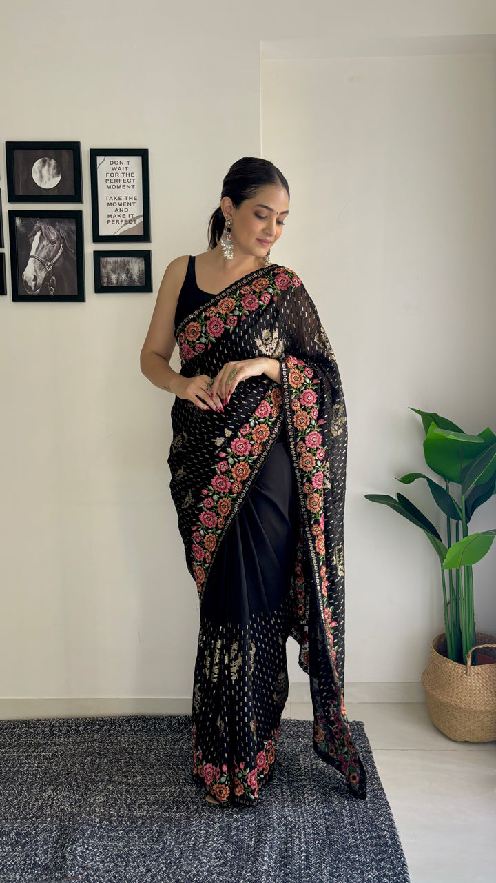 Stunning Georgette Saree with | Crafted for Timeless Elegance