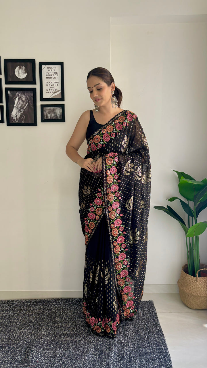 Stunning Georgette Saree with | Crafted for Timeless Elegance