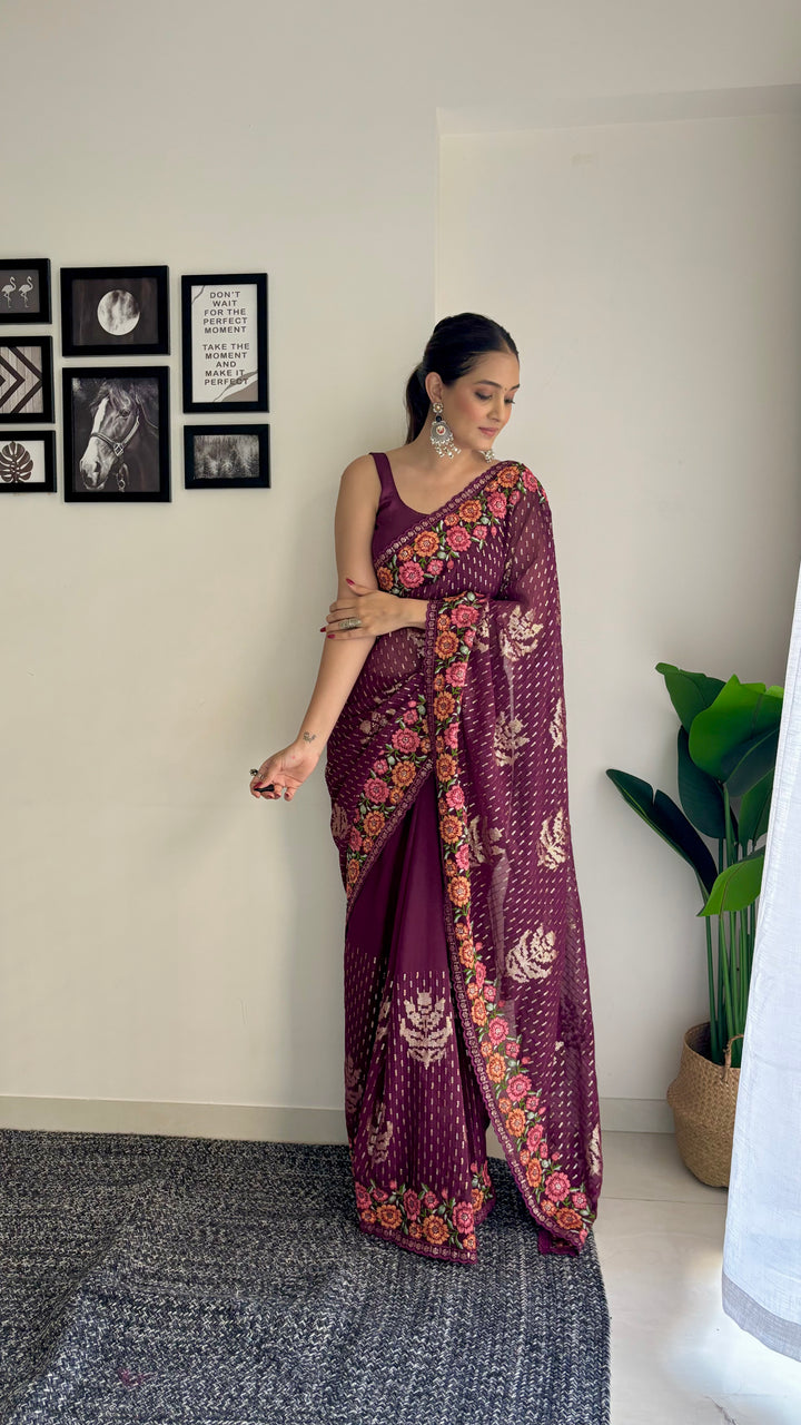 Stunning Georgette Saree with | Crafted for Timeless Elegance