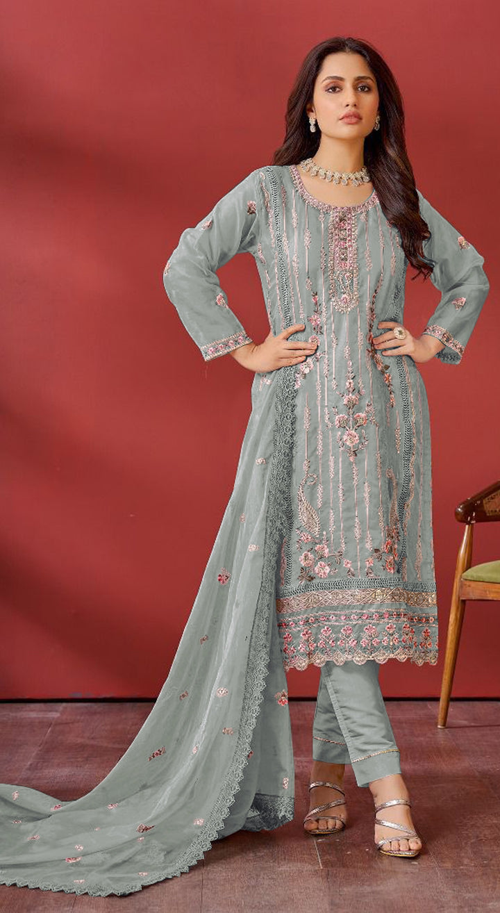 Luxurious Organza Salwar Kameez with Fine Embroidery | Stylish Ethnic Wear for Women