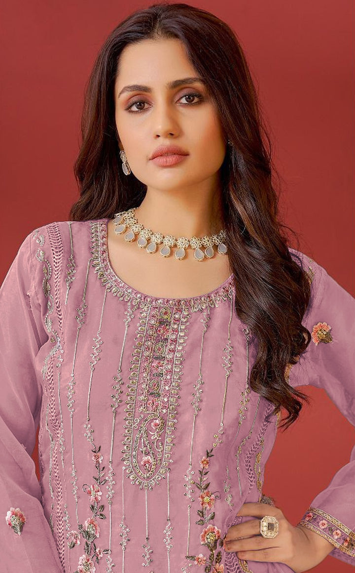 Luxurious Organza Salwar Kameez with Fine Embroidery | Stylish Ethnic Wear for Women