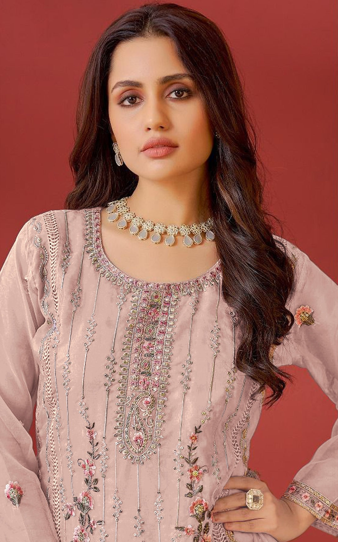 Luxurious Organza Salwar Kameez with Fine Embroidery | Stylish Ethnic Wear for Women