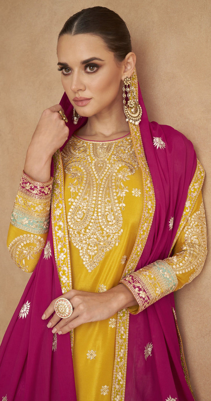 Chinon Silk Salwar Kameez with Intricate Embroidery | Elegant Ethnic Wear for Women