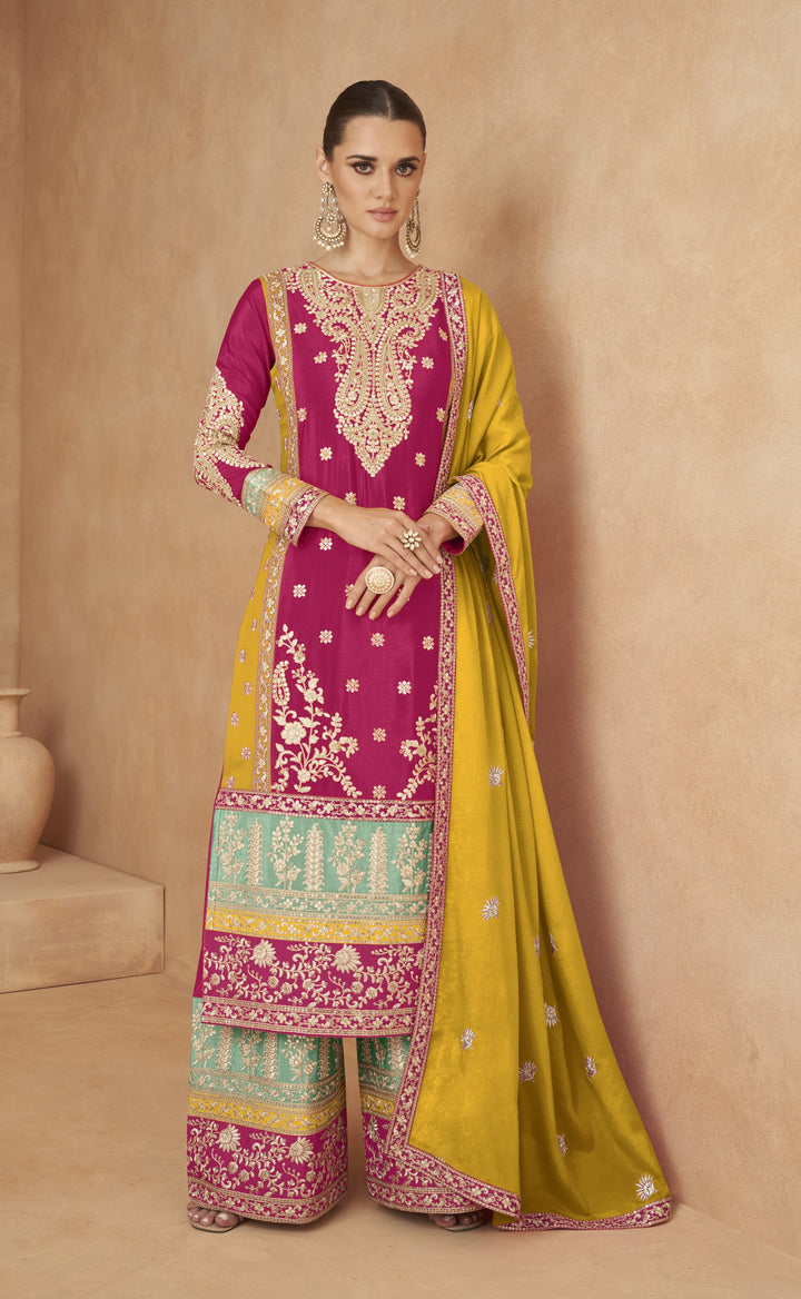 Chinon Silk Salwar Kameez with Intricate Embroidery | Elegant Ethnic Wear for Women