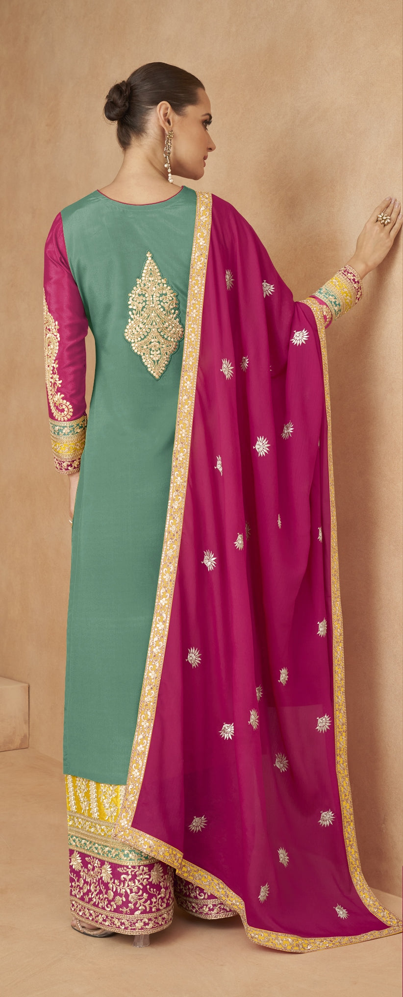 Chinon Silk Salwar Kameez with Intricate Embroidery | Elegant Ethnic Wear for Women