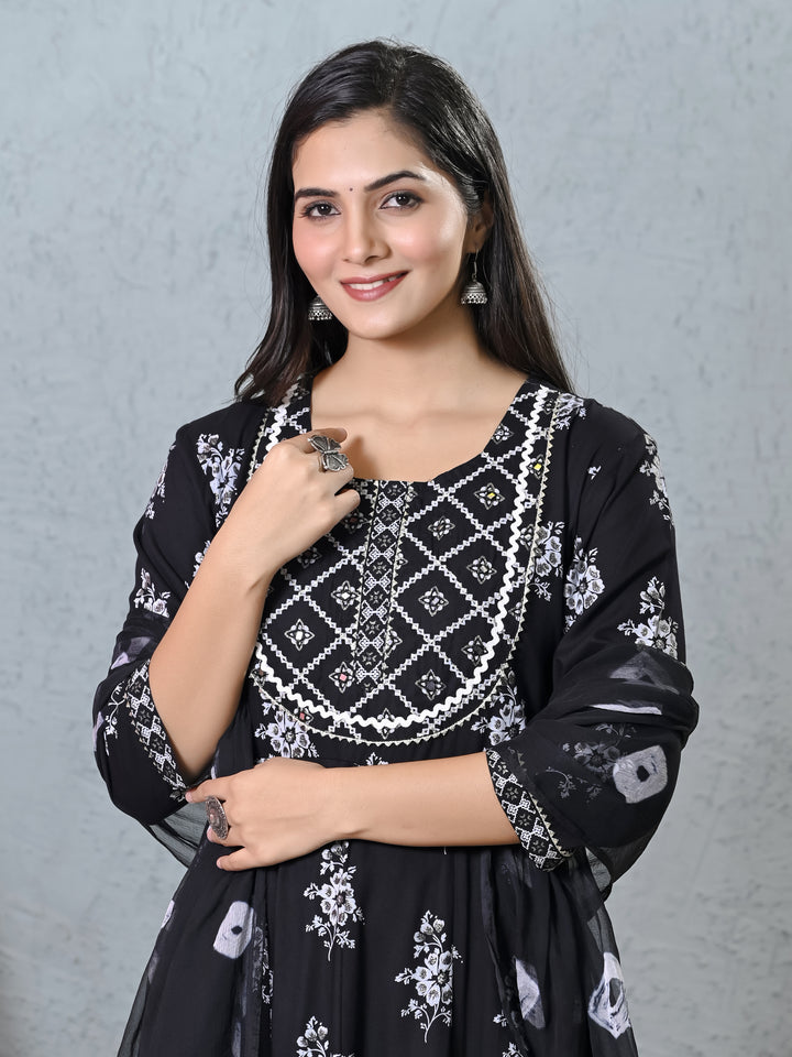 Stylish Black Rayon Salwar Kameez with Embroidery | Comfortable Ethnic Wear for Women