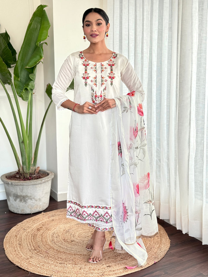 Elegant Viscose Chanderi Salwar Kameez with Vibrant Dupatta | Perfect for Festive & Casual Wear