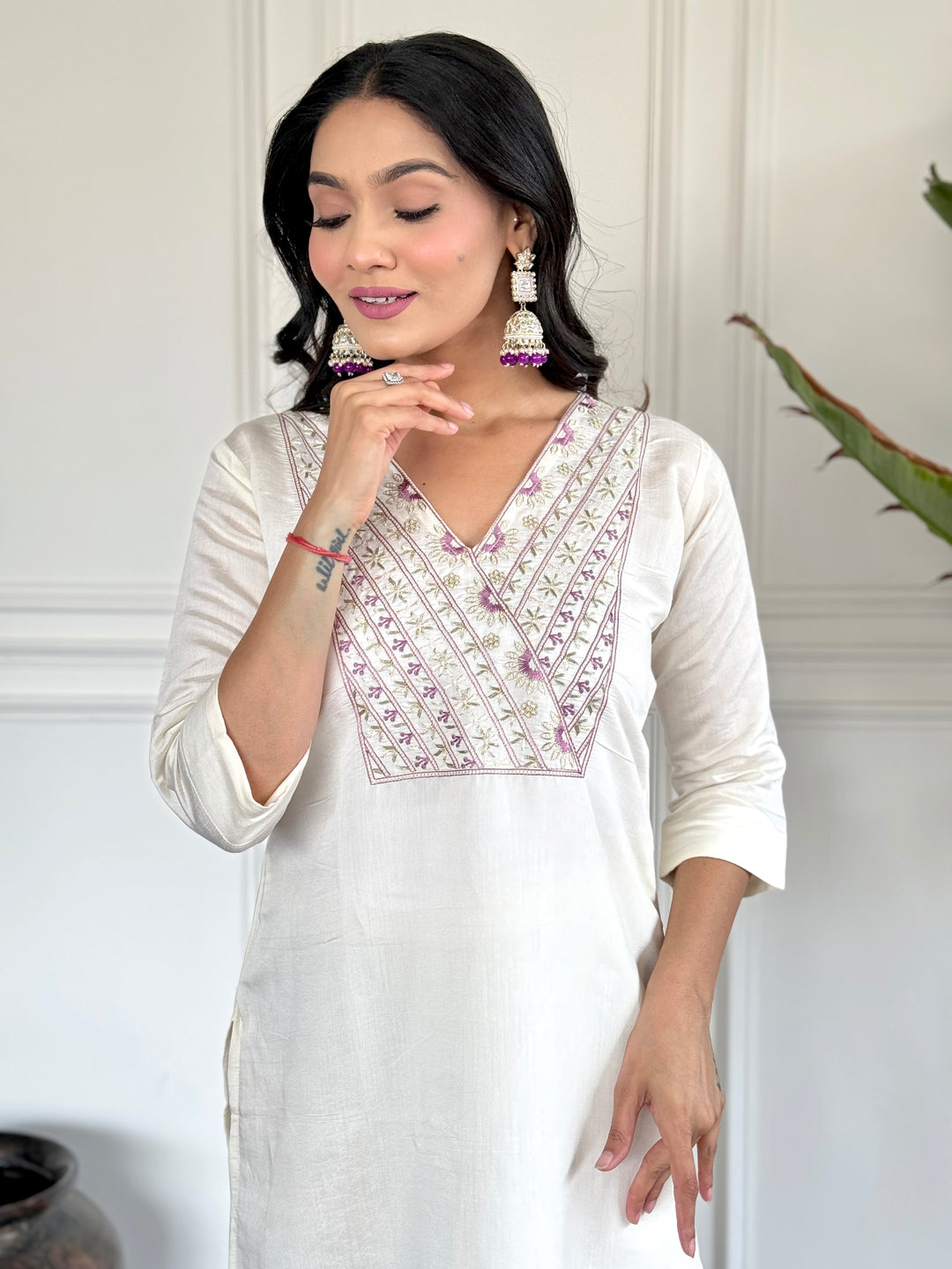 Chanderi Salwar Kameez with Elegant Embroidery and vibrant Dupatta | Festive Wear for Women