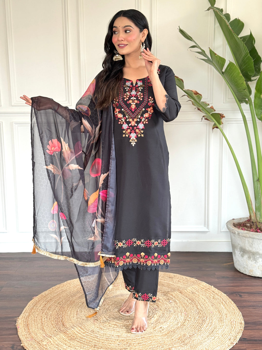 Chanderi Embroidered Salwar Kameez with exotic Dupatta | Elegant Ethnic Wear for Women