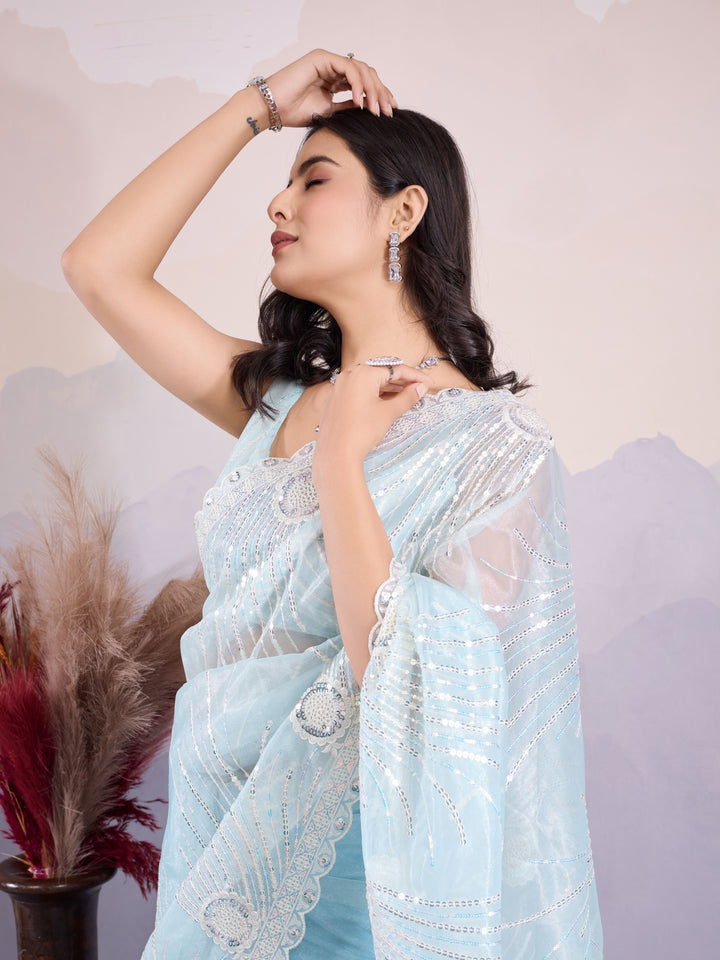 Stylish Twill Net Saree | Exclusive Saree for Special Gatherings