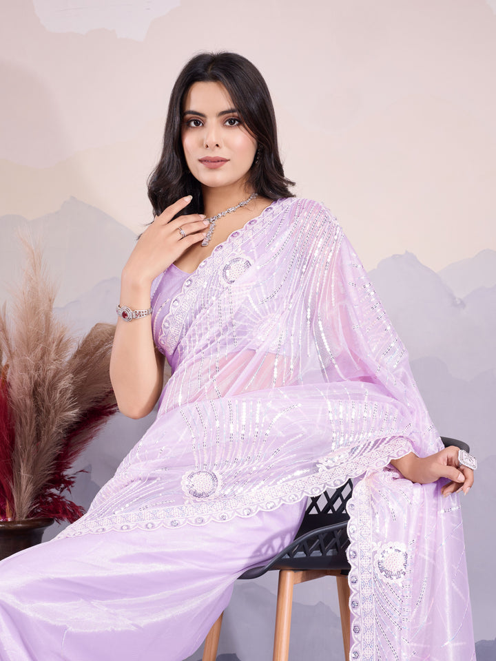 Stylish Twill Net Saree | Exclusive Saree for Special Gatherings