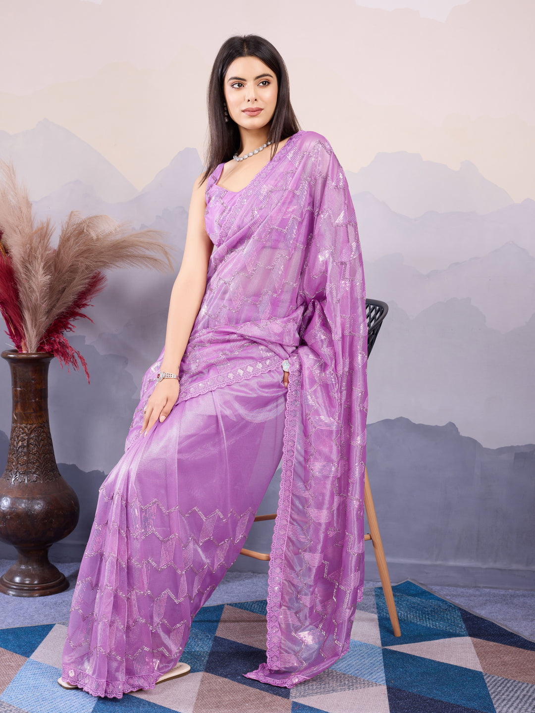 Designer Twill Net Saree with Blouse | A Captivating Traditional Ensemble