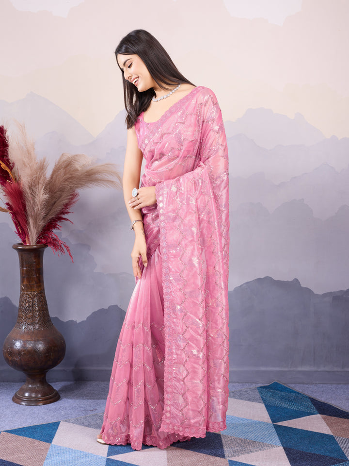 Designer Twill Net Saree with Blouse | A Captivating Traditional Ensemble