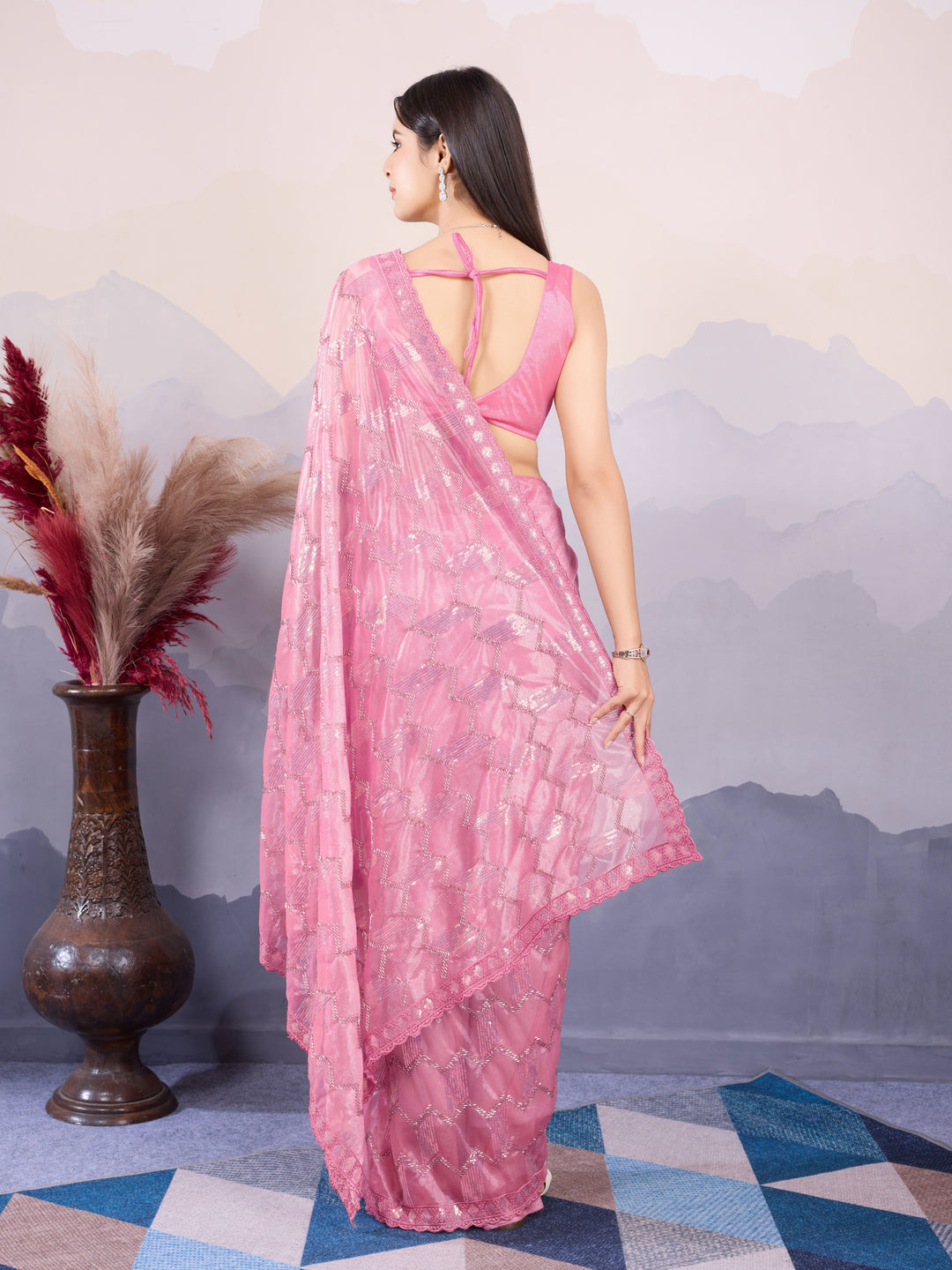 Designer Twill Net Saree with Blouse | A Captivating Traditional Ensemble