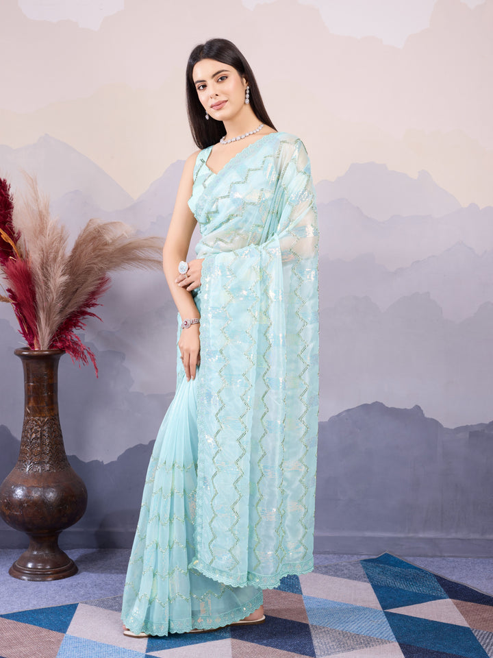 Designer Twill Net Saree with Blouse | A Captivating Traditional Ensemble