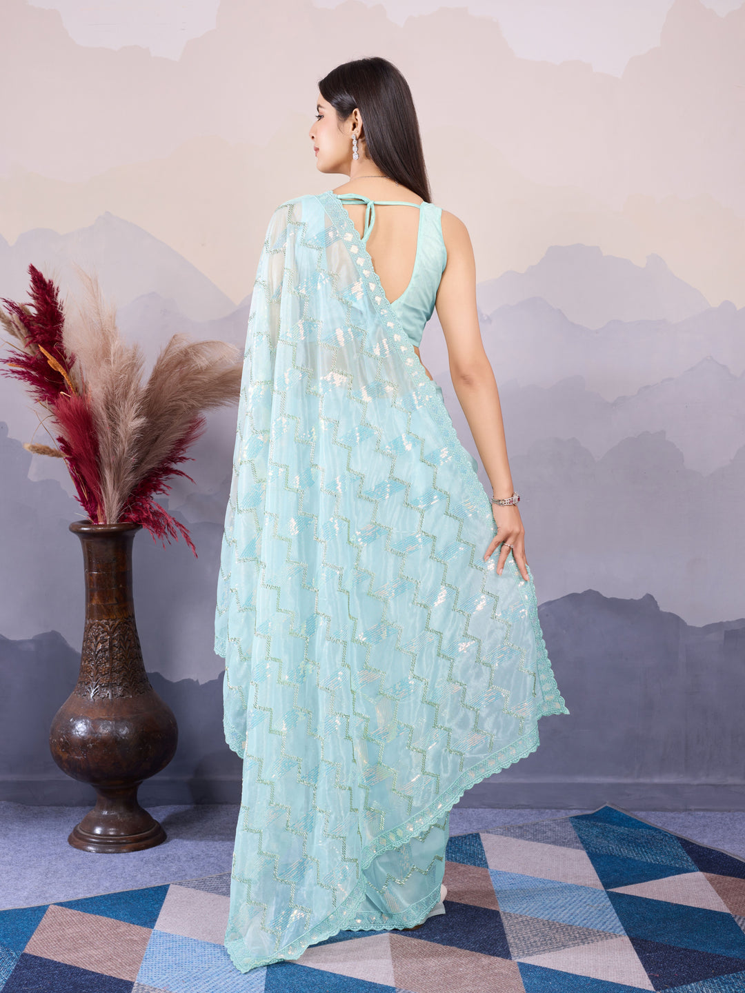 Designer Twill Net Saree with Blouse | A Captivating Traditional Ensemble