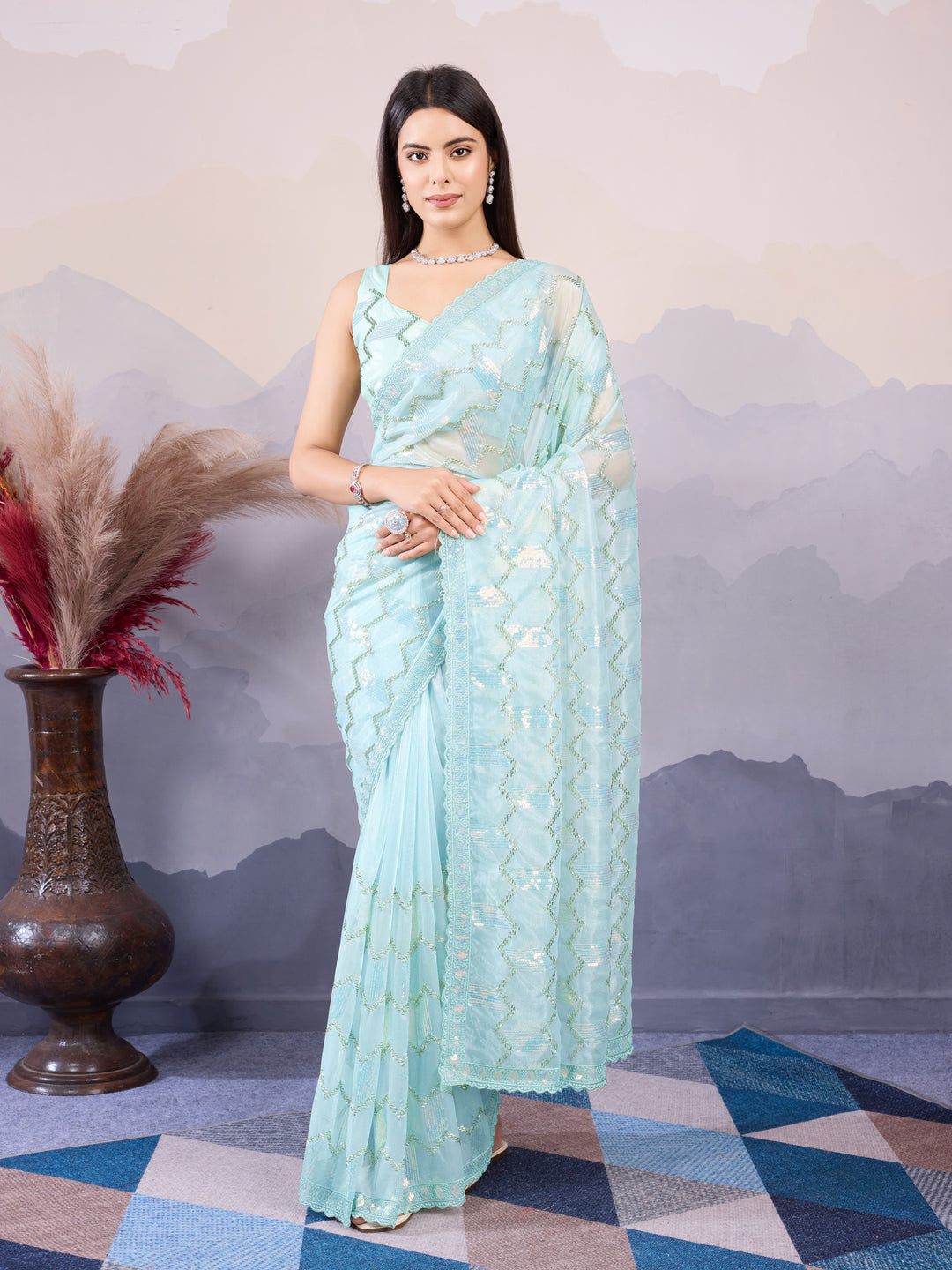 Designer Twill Net Saree with Blouse | A Captivating Traditional Ensemble