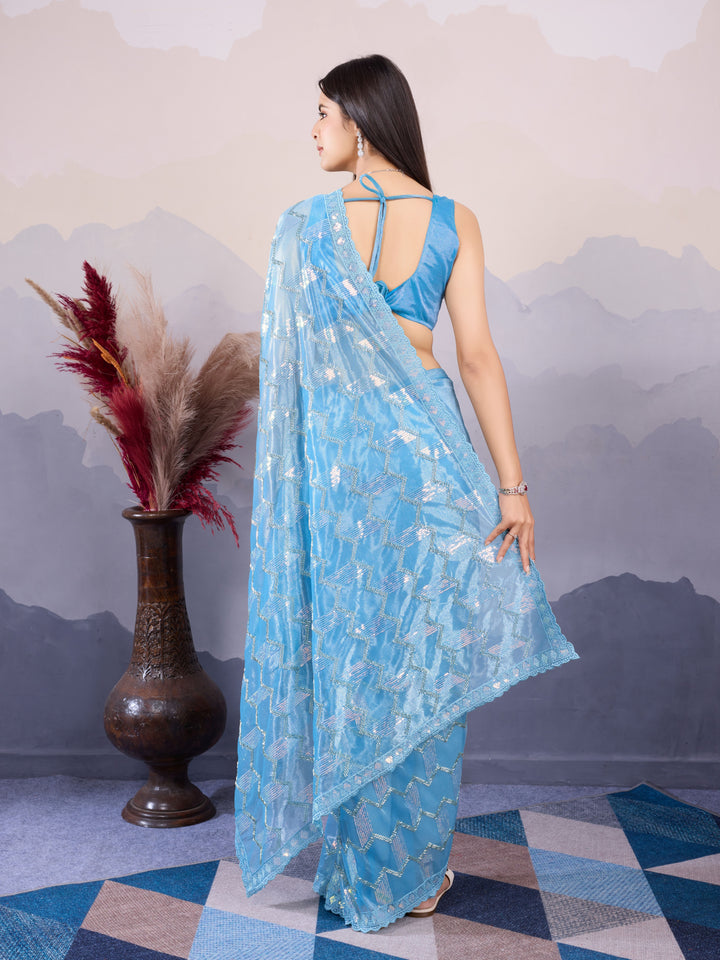 Designer Twill Net Saree with Blouse | A Captivating Traditional Ensemble