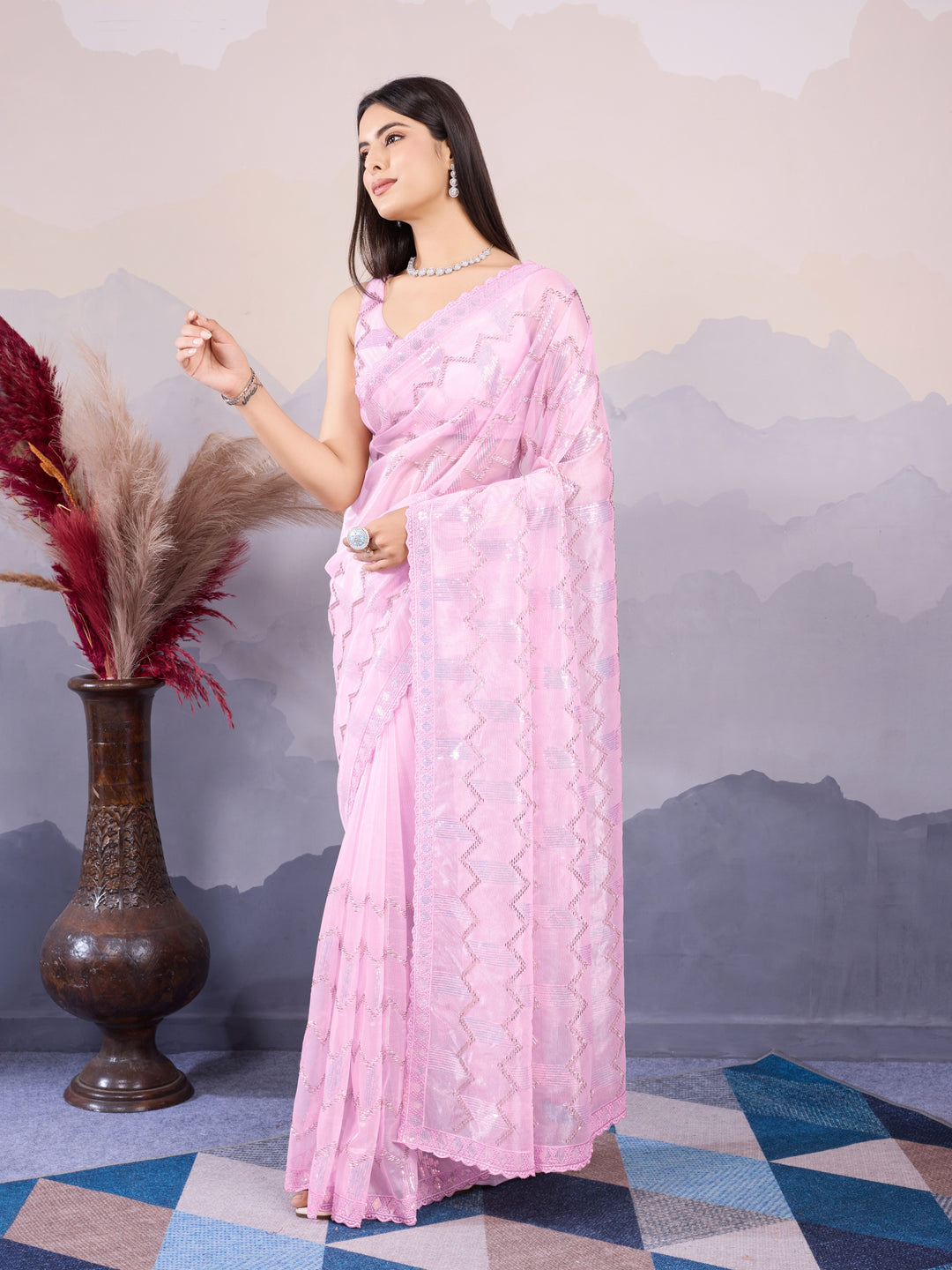 Designer Twill Net Saree with Blouse | A Captivating Traditional Ensemble