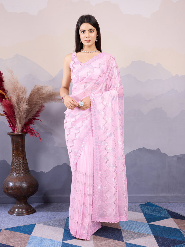 Designer Twill Net Saree with Blouse | A Captivating Traditional Ensemble