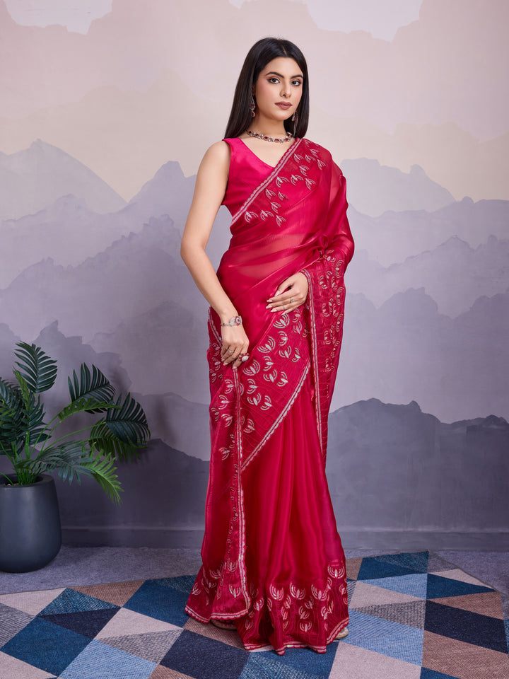 Stunning Jimmi Silk Saree with Blouse | Elegance Redefined for Weddings