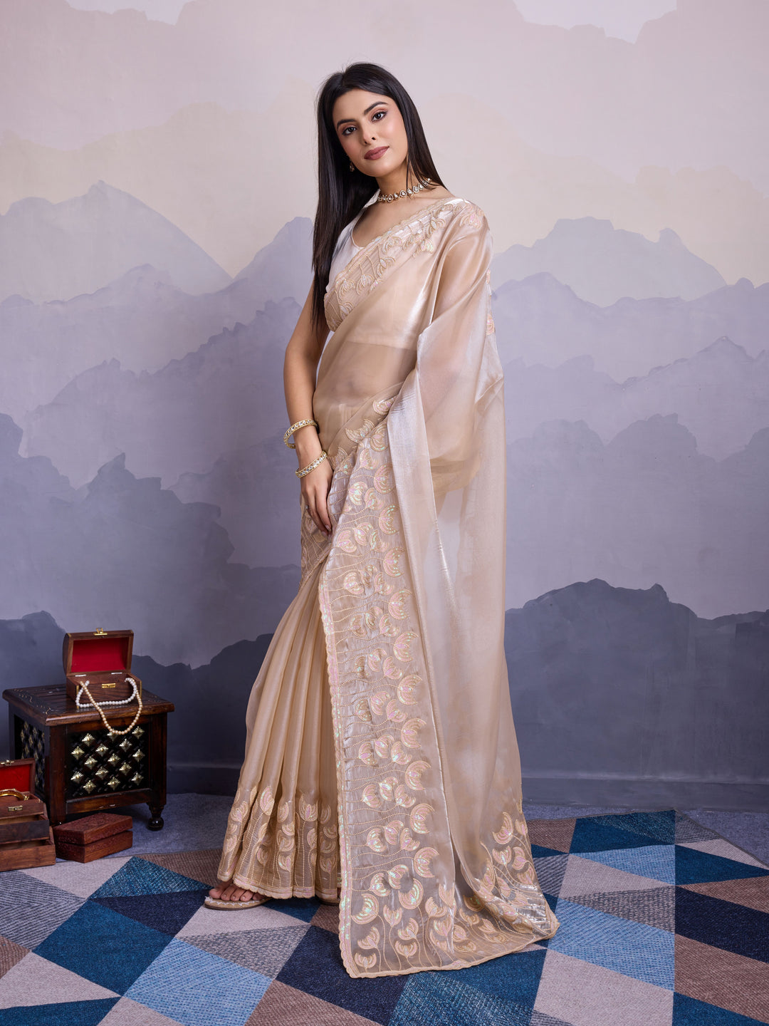 Stunning Jimmi Silk Saree with Blouse | Elegance Redefined for Weddings