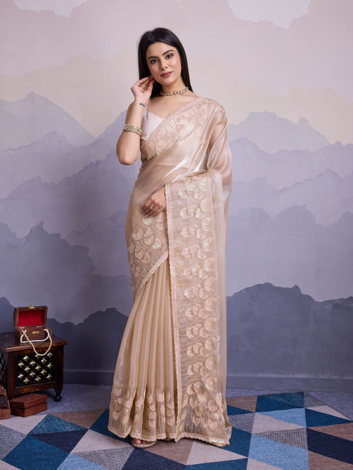 Stunning Jimmi Silk Saree with Blouse | Elegance Redefined for Weddings