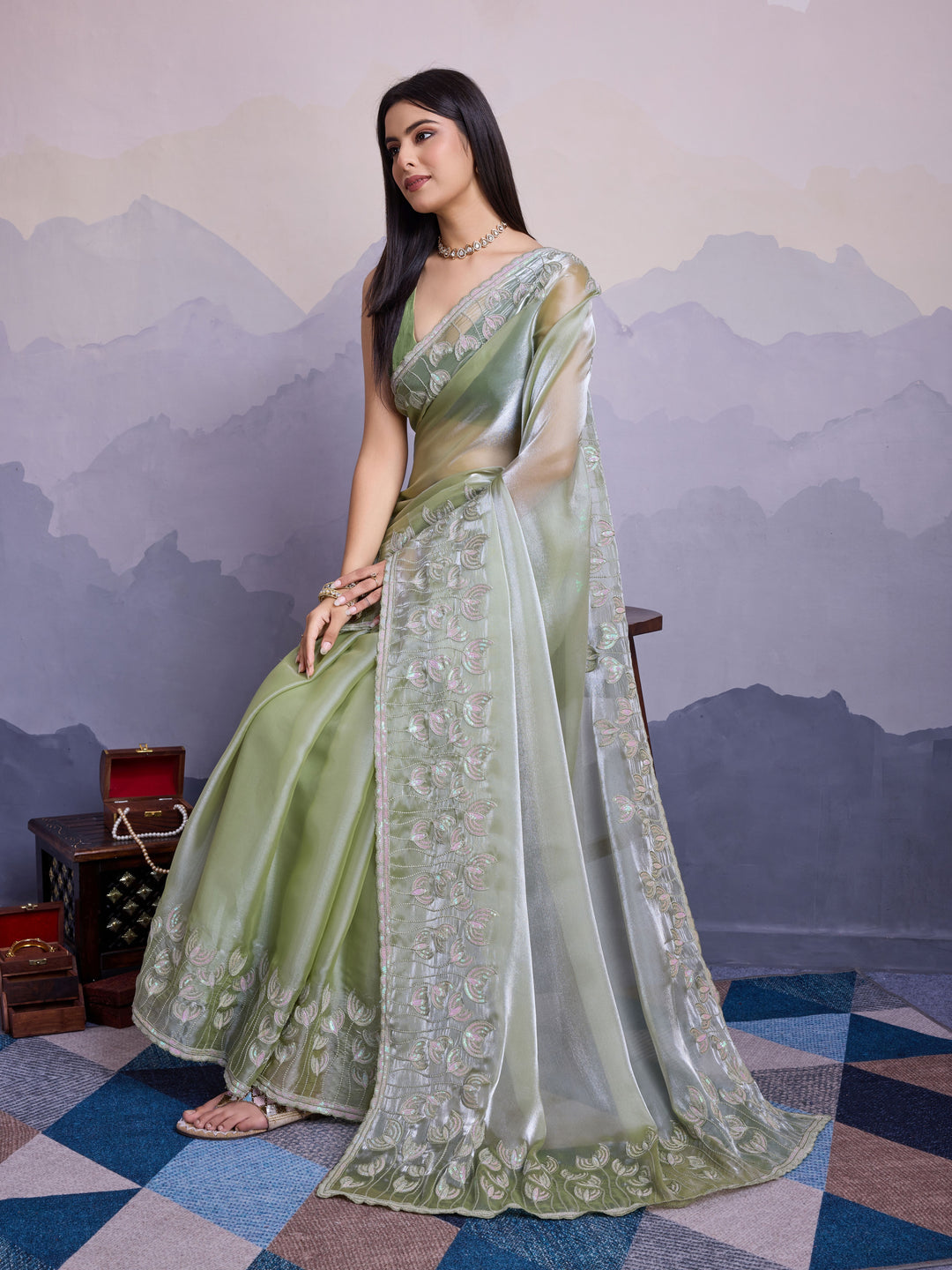 Stunning Jimmi Silk Saree with Blouse | Elegance Redefined for Weddings