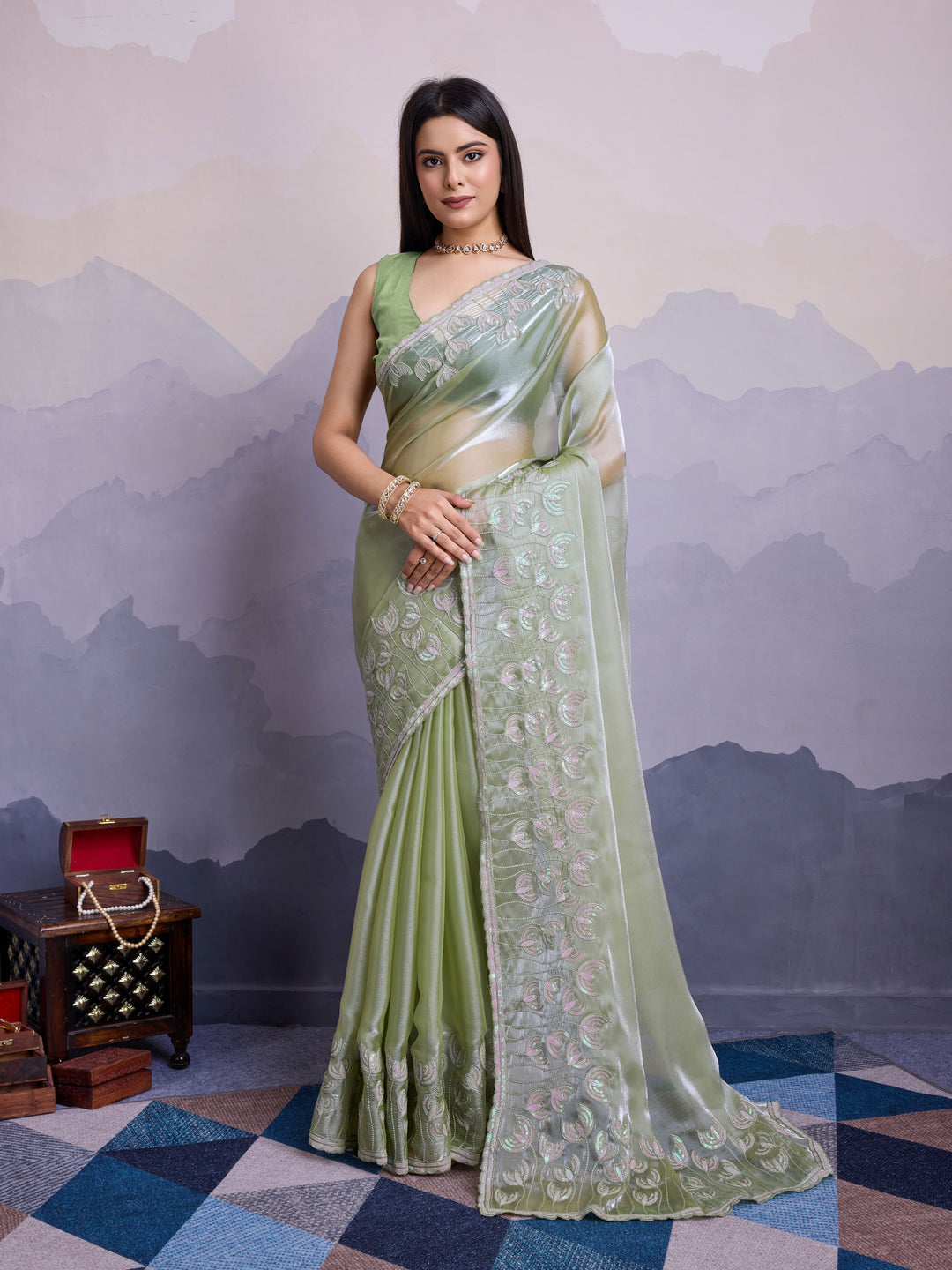 Stunning Jimmi Silk Saree with Blouse | Elegance Redefined for Weddings