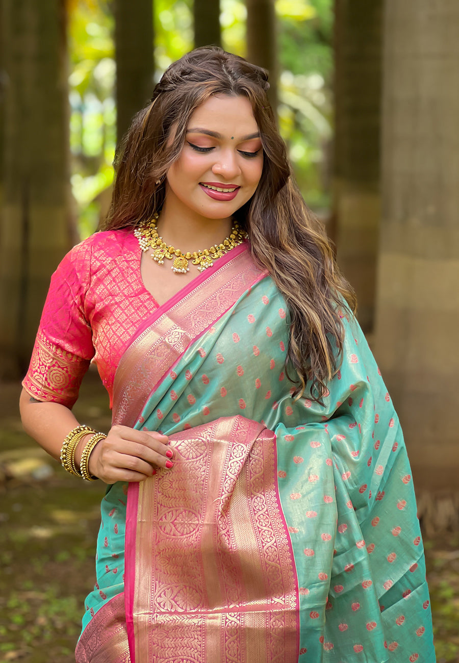 Tissue Silk Saree | Lightweight and Comfortable Saree with Premium Work