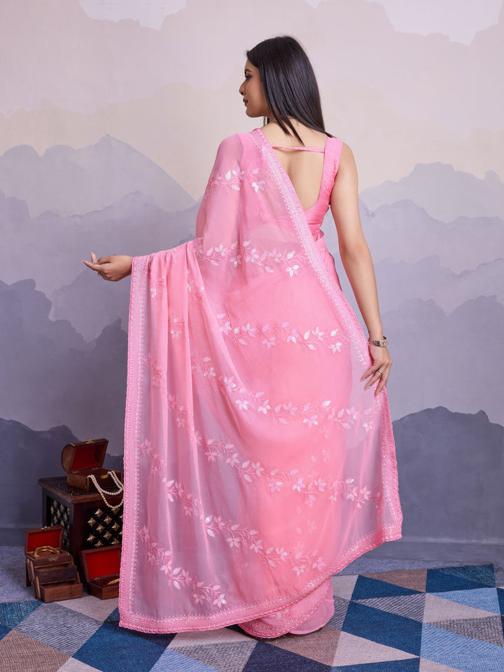 Simmer Chiffon Saree | A Designer Saree for Grand Occasions with Premium Work