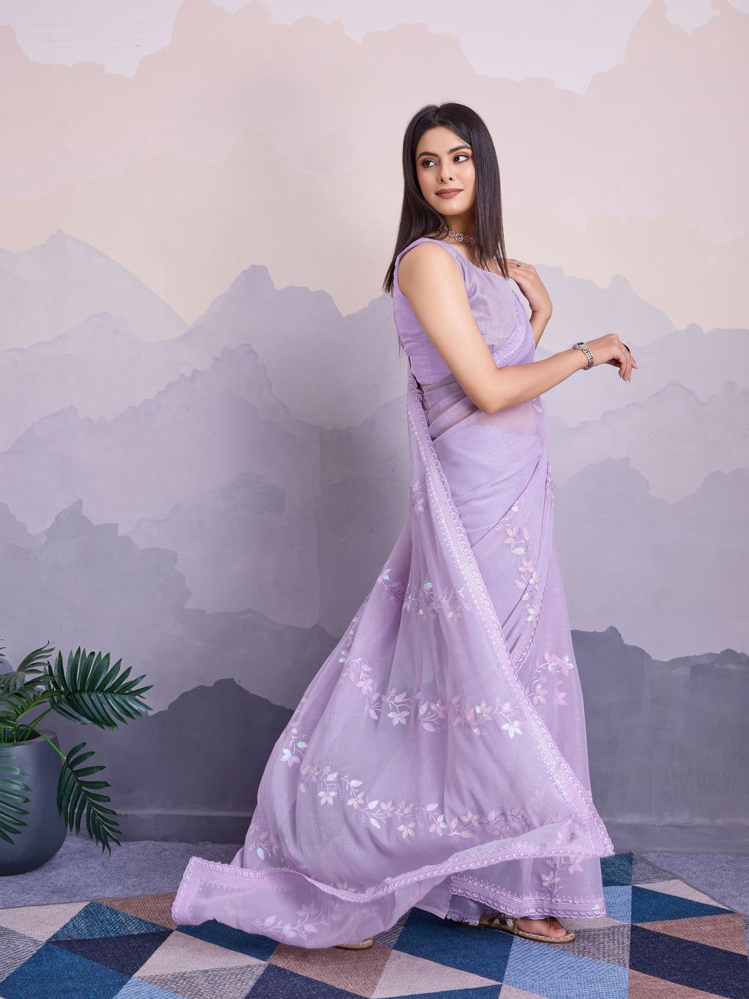 Simmer Chiffon Saree | A Designer Saree for Grand Occasions with Premium Work