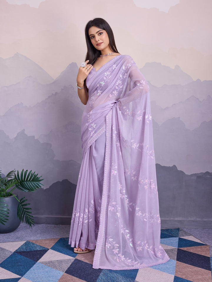 Simmer Chiffon Saree | A Designer Saree for Grand Occasions with Premium Work