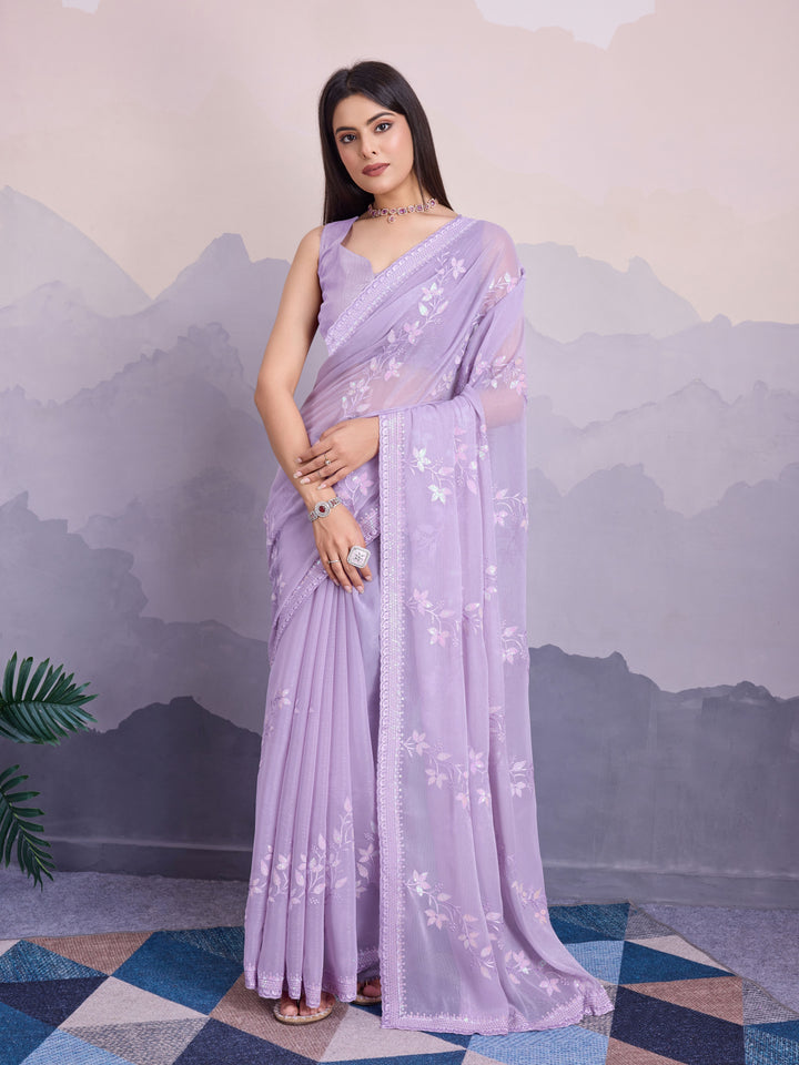 Simmer Chiffon Saree | A Designer Saree for Grand Occasions with Premium Work