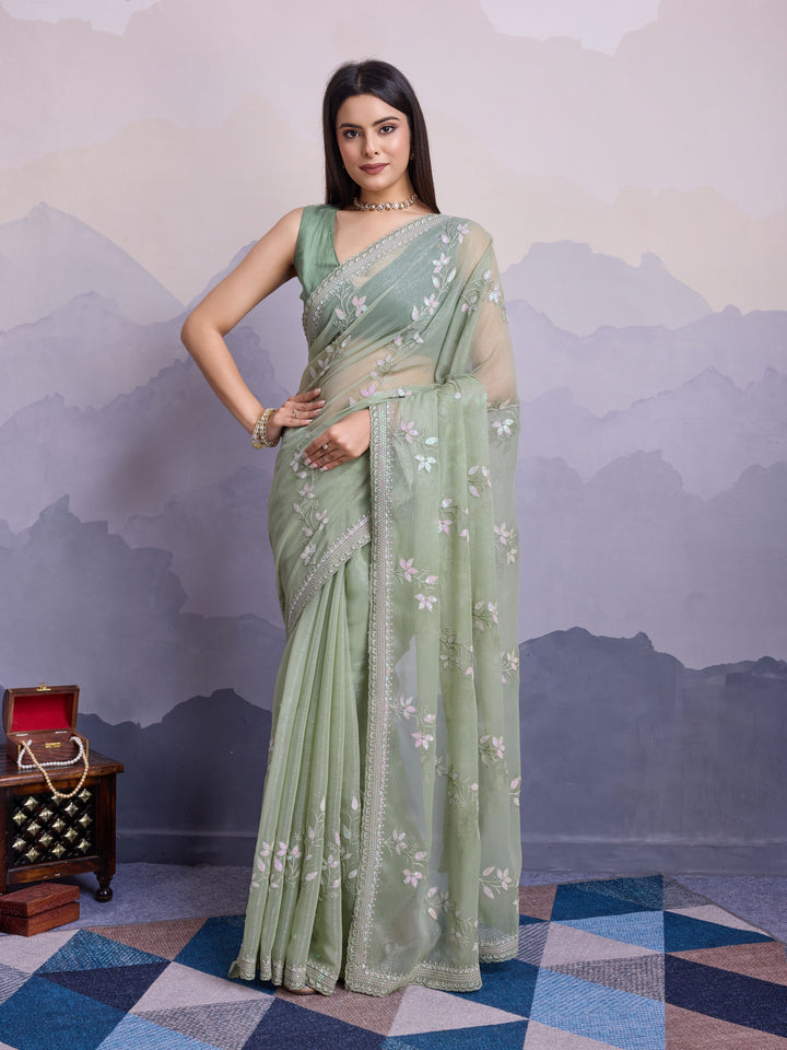 Simmer Chiffon Saree | A Designer Saree for Grand Occasions with Premium Work