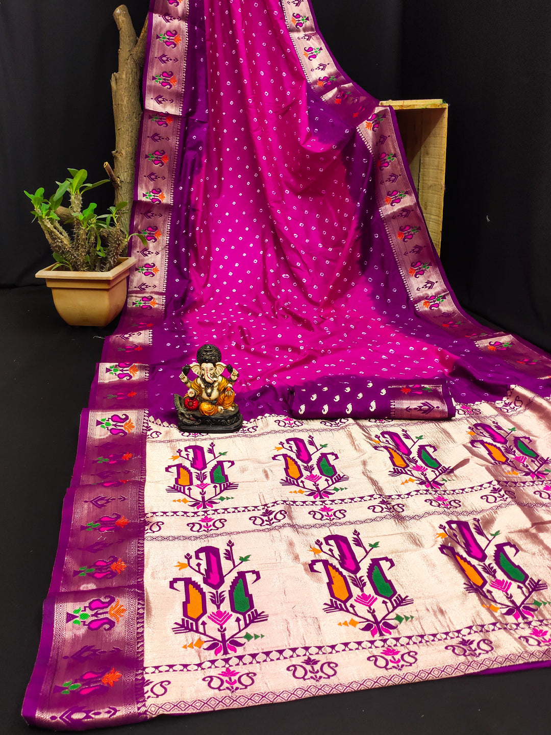 Dola Silk Saree | Designer Paithani & Bandhej Print for Special Events